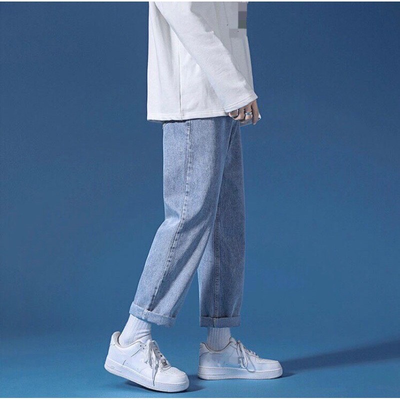 Quần Baggy Nam Lb, Vải Jean Denim Cotton, Ống Rộng Dáng tộng, Bgsh3, 2 màu