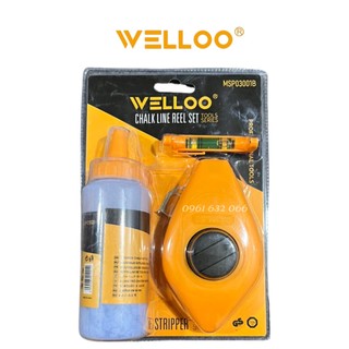 Bộ bật mực, búng mực chính hãng welloo - kèm livo, hộp mực, dùng lấy dấu trong xây dựng