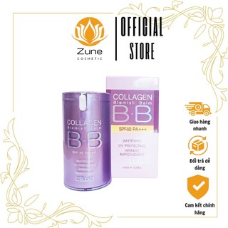 Kem Nền BB Collagen Cellio Tím Hàn Quốc Cream Collagen Blemish Balm BB Spf 40 Pa+++ Tone sáng, chống nhăn, chống lão hóa
