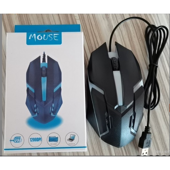 Chuột máy tính, chuột gaming có dây V6 led phát sáng