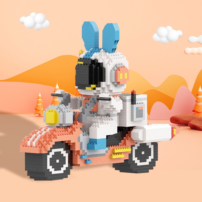 Mô Hình Đồ Chơi Lắp Ráp Xe Mô Tô Phi Hành Gia Cỡ Nhỏ