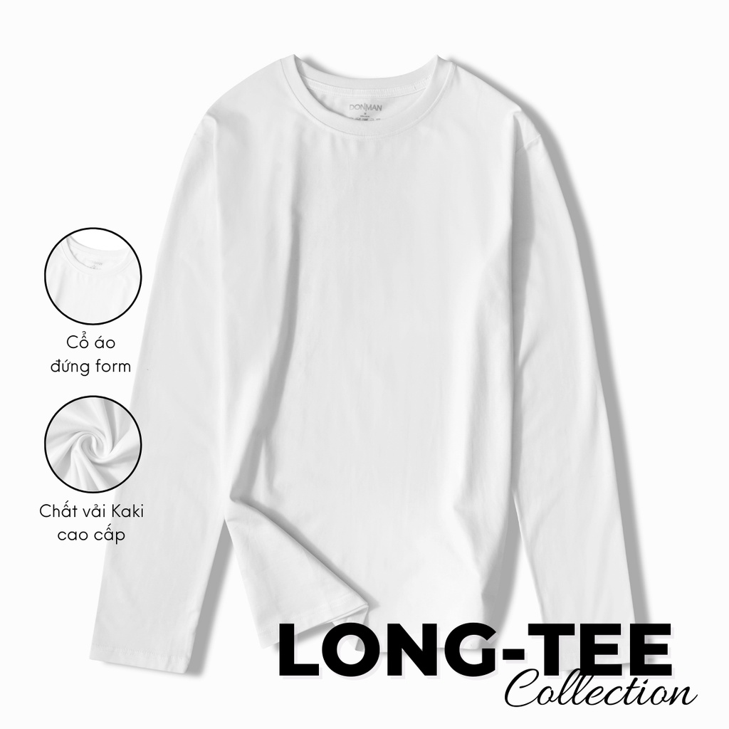 Áo Thun Tay Dài Nam  Kboy  Shop Áo Trơn Cotton Cổ Tròn 3 Màu, co giãn dáng suông, phong cách thu đông - V220