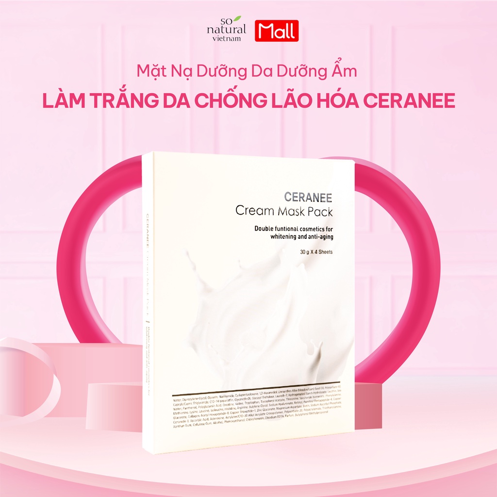 Mặt Nạ Dưỡng Da Dưỡng Ẩm Làm Trắng Da Chống Lão Hóa Với Công Nghệ Biocell Cô Đặc Tinh Chất Dạng Kem 120 gr  Ceranee