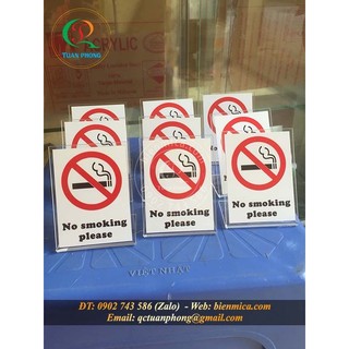 Biển báo cấm hút thuốc để bàn dành cho khách sạn, nhà hàng - Biển cấm hút thuốc để bàn, Biển đặt bàn