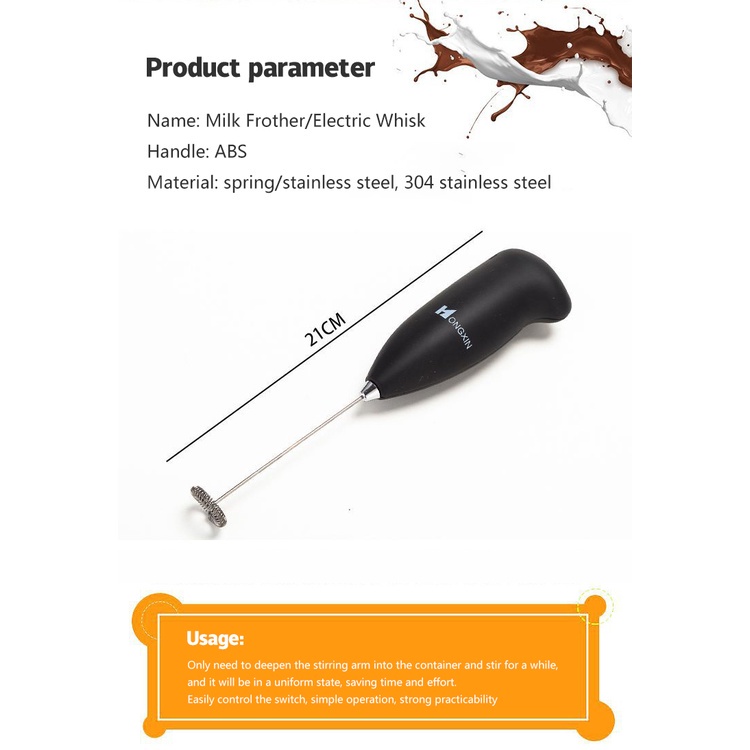 KANGJIA Máy Đánh Trứng / Khuấy Cà Phê Mini Bằng Thép Không Gỉ Tiện Dụng