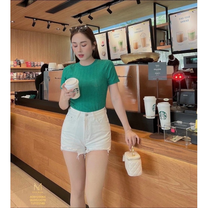 Áo NHŨ CỔ TRÒN ôm body tôn dáng