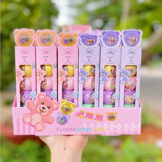 Set bút dạ quang 6in1, bút highlighter cute