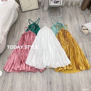 Đầm Yếm Suông Xếp Li TODAY STYLE D3831 Sang Trọng