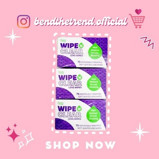 [AUTH-ĐỦ BILL] GIẤY VỆ SINH MẮT KÍNH FLENTS WIPE N CLEAR LENS WIPE HỘP 75 miếng