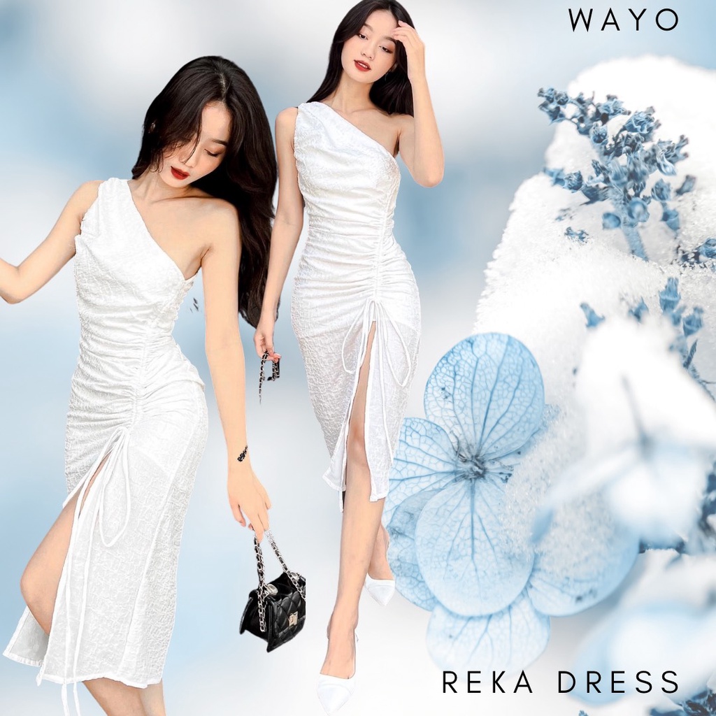Đầm WAYO lệch vai xẻ tà cao cấp dự tiệc sang trọng