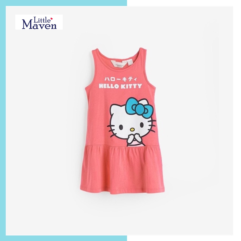 Váy hè cotton 2 dây Hello Kitty hồng LMS1548 cho bé gái 2-8 tuổi - Little Maven Official Store
