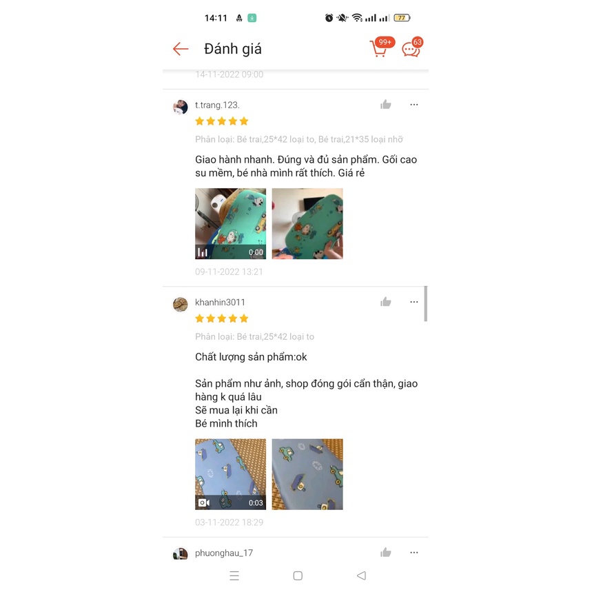 Gối cao su non cho bé
