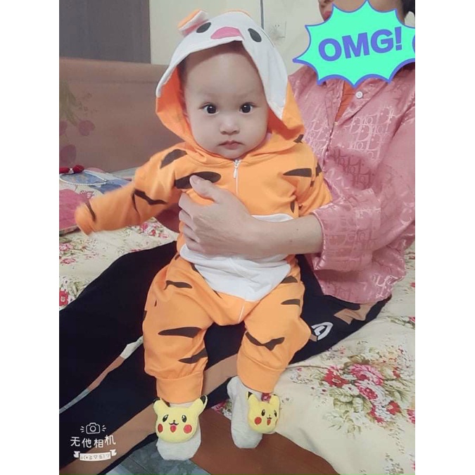 Body thú- body hổ cam dài tay