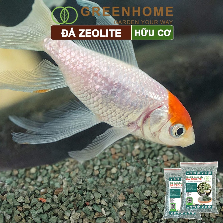 Đá zeolite Greenhome, bao 25kg, size 3-6mm, rãi mặt, giá thể, sen đá, xương rồng, hồ thuỷ sinh