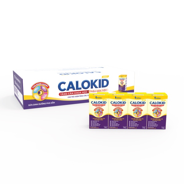 Sữa bột pha sẵn Calokid Gold 110ml giúp bé tăng cân khoa học, tiêu hóa tốt ( thùng 48 hộp) - VitaDairy