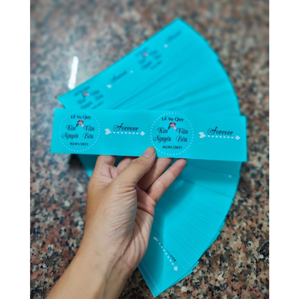 TEM DÁN CHAI NƯỚC SUỐI 355ml ĐÁM CƯỚI HỎI SINH NHẬT TIỆC PARTY HAFU HOUSE