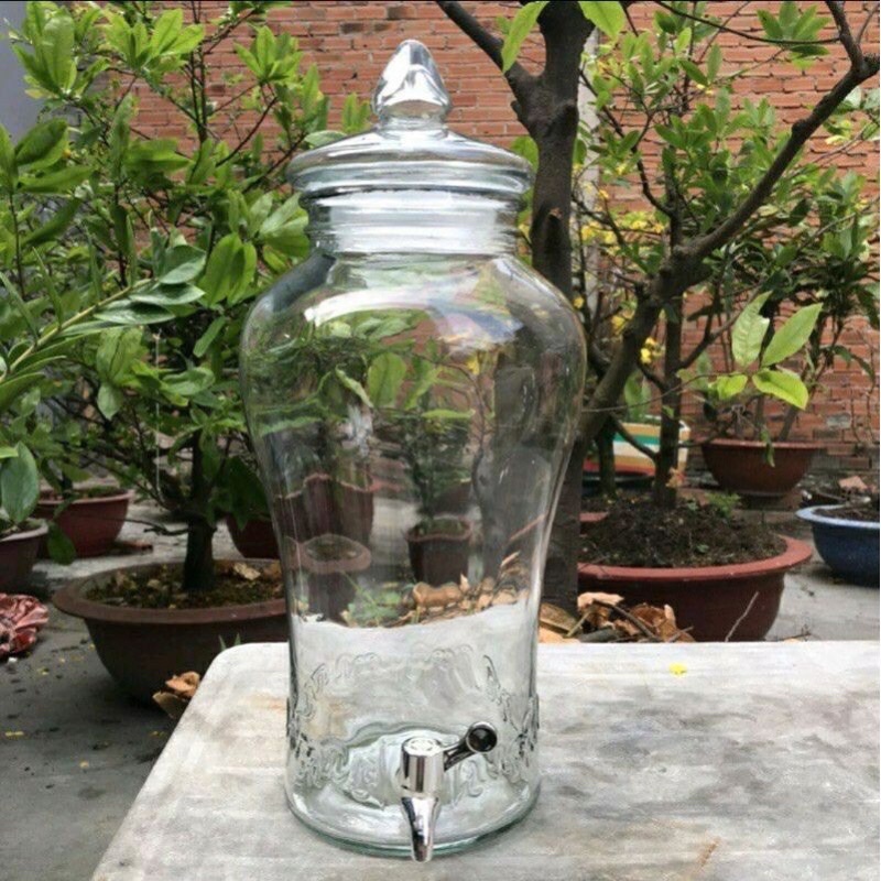 Bình Thuỷ Tinh Sâm Chân Mây 6 Lít, 10 Lít, 15 Lít Có vòi và Không Vòi