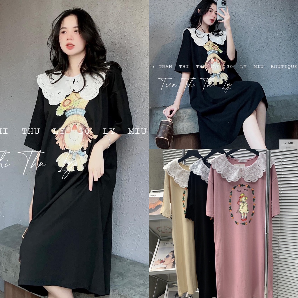 ĐẦM THUN ĐUÔI CÁ CỔ REN BÈO
