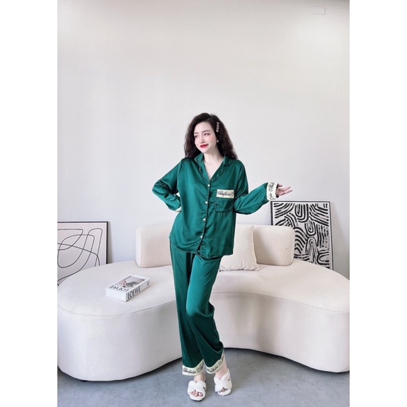 Đồ bộ quần dài tay dài lụa Nhật cao cấp - Aki House Pijama Big Size