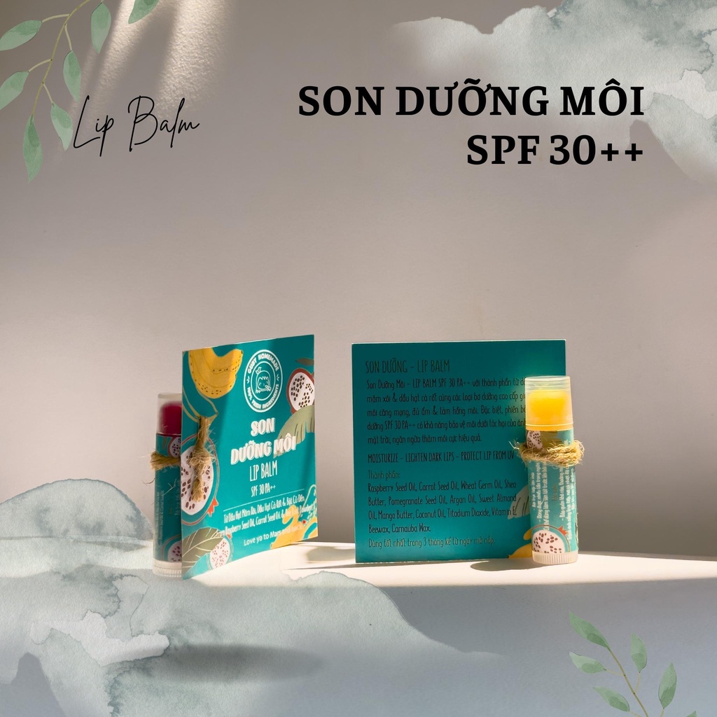 Son Dưỡng Môi Chống Nắng LIP BALM SPF30++ Bảo Vệ Môi & Cấp Ẩm Chuyên Sâu - handmade By Guby Homemade