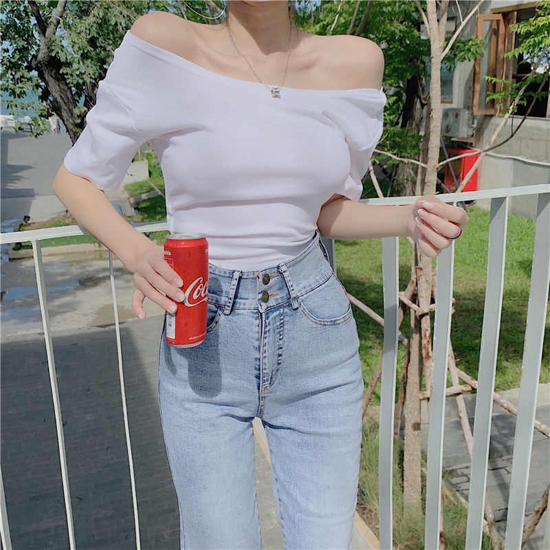Jiashucheng Áo Trễ Vai Mùa Hè Có Dây Buộc Sau Lưng