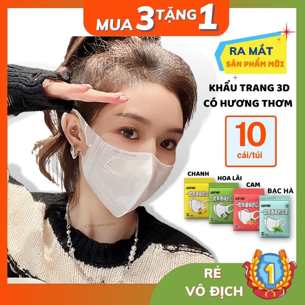 Combo 40 chiếc Khẩu trang 3D Mask có hương trái cây