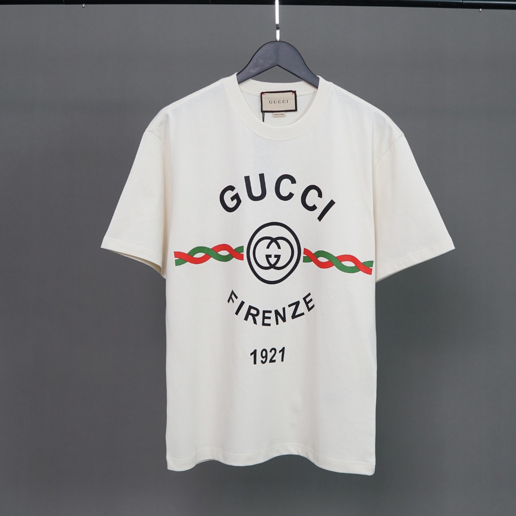 Áo Gucci FIrenzen 1921 nam nữ tay lỡ form rộng chất vải cotton Áo gucci nam nữ phong cách luxury and casual