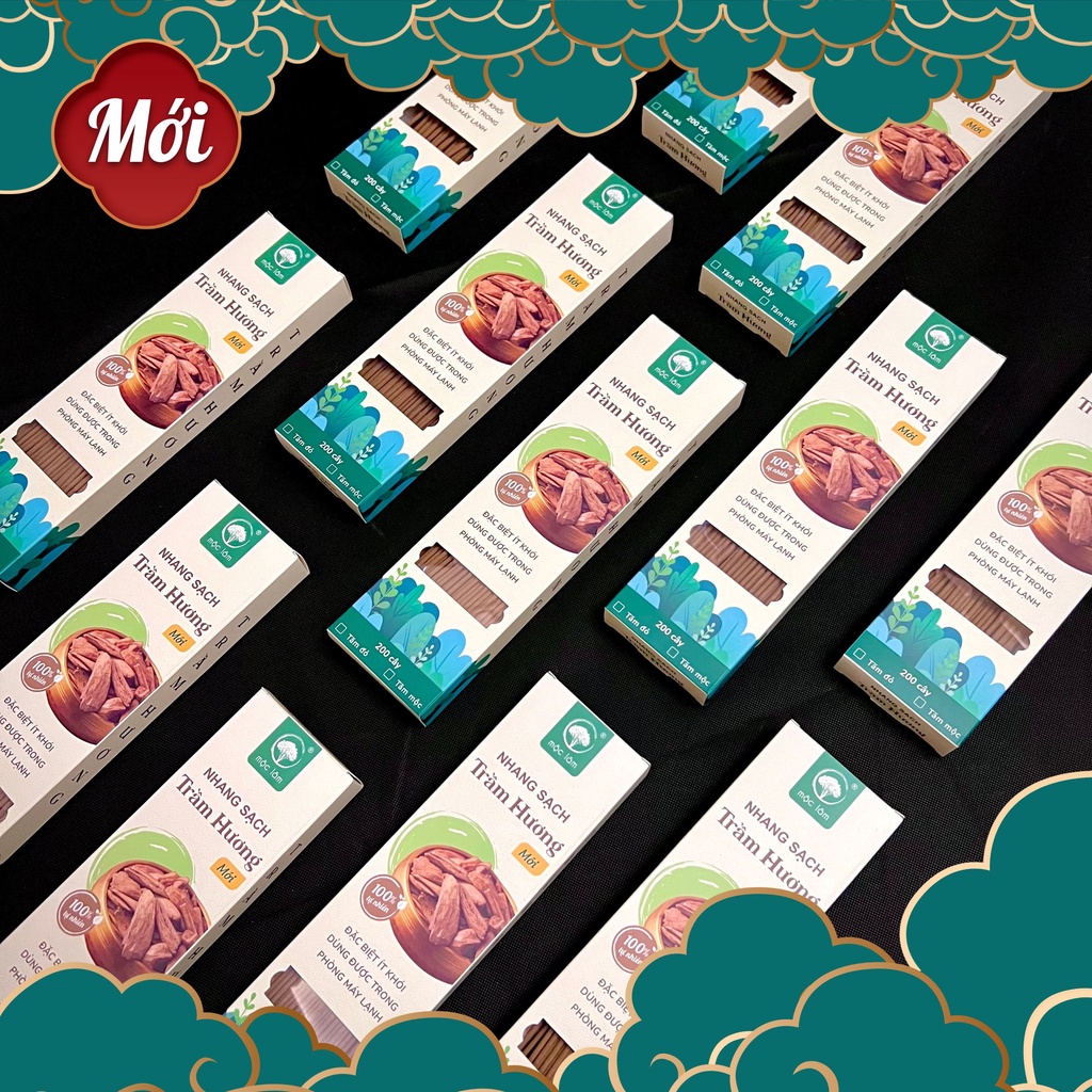[HỘP 200cây] Nhang Trầm Hương MỘC LÂM, 29cm, Nhang Sạch Ít Khói, Hương Thơm Dịu Nhẹ, Dùng Được Trong Phòng Máy Lạnh