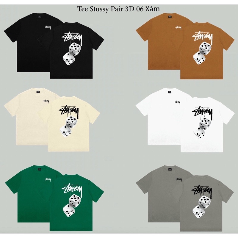 Áo Thun Stusy Xúc Sắc Unisex Form rộng vải 100% cotton - Chất dày dặn như hình.