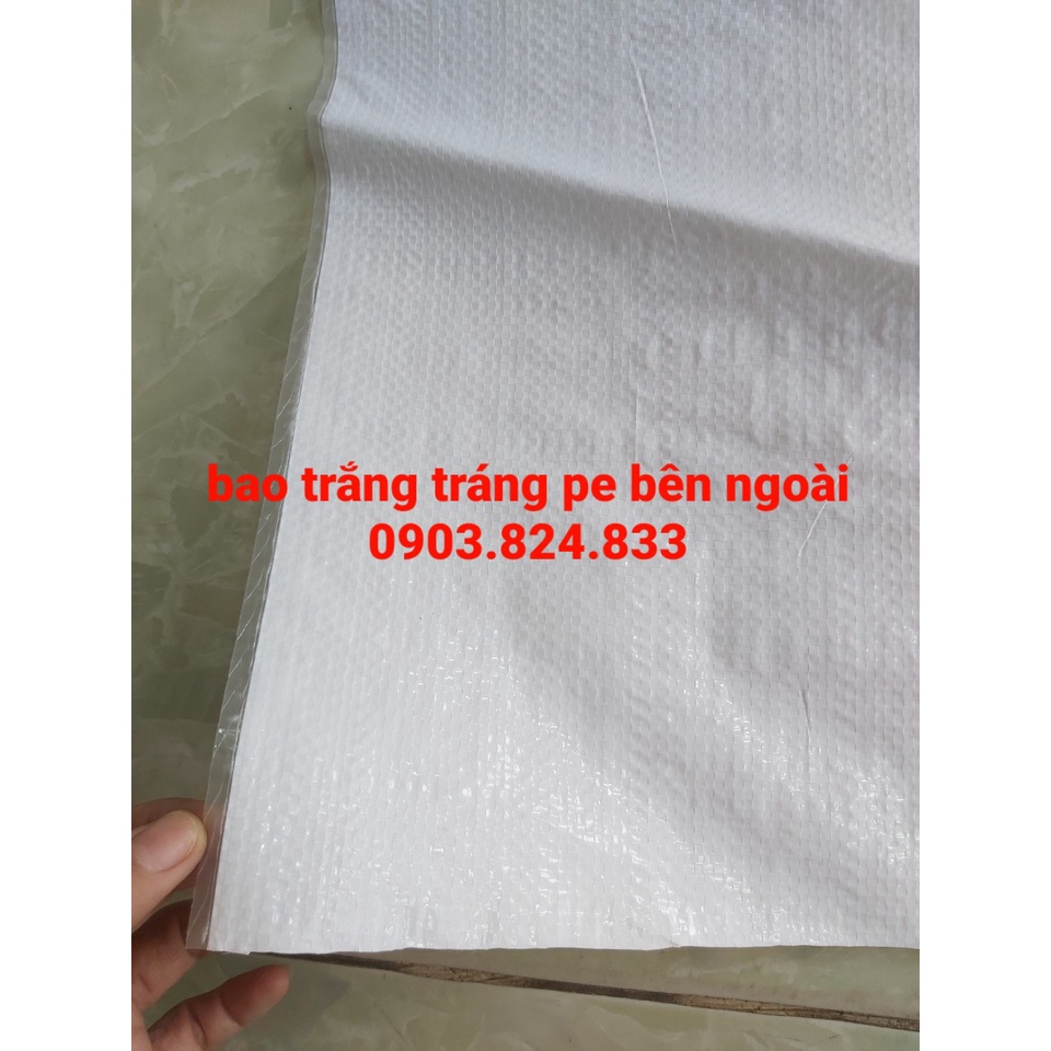 Combo 50 cái bao trắng tráng PE bên ngoài khổ 45 x 70