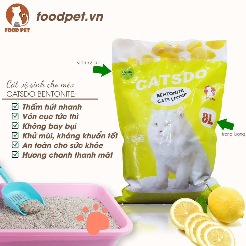 Cát vệ sinh CatsDo 8L-3.5k 4 mùi hương dành cho mèo !