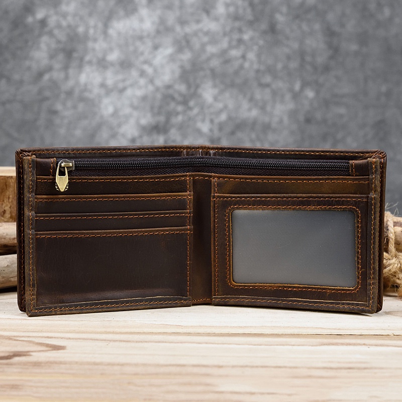 Ví nam da bò, bóp ví nam mẫu ngang da thật nhiều ngăn handmade cao cấp VN1 - Rockcow