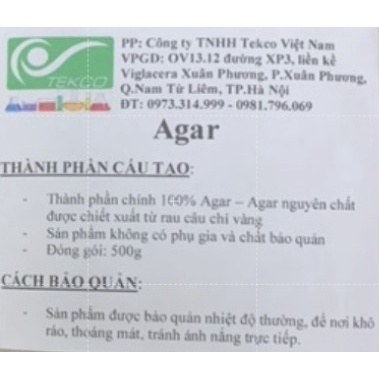 Bột Thạch Agar Ứng Dụng Trong Sản Xuất Thực Phẩm, Nuôi Cấy Vi Sinh, Nuôi Cấy Mô - Việt Nam