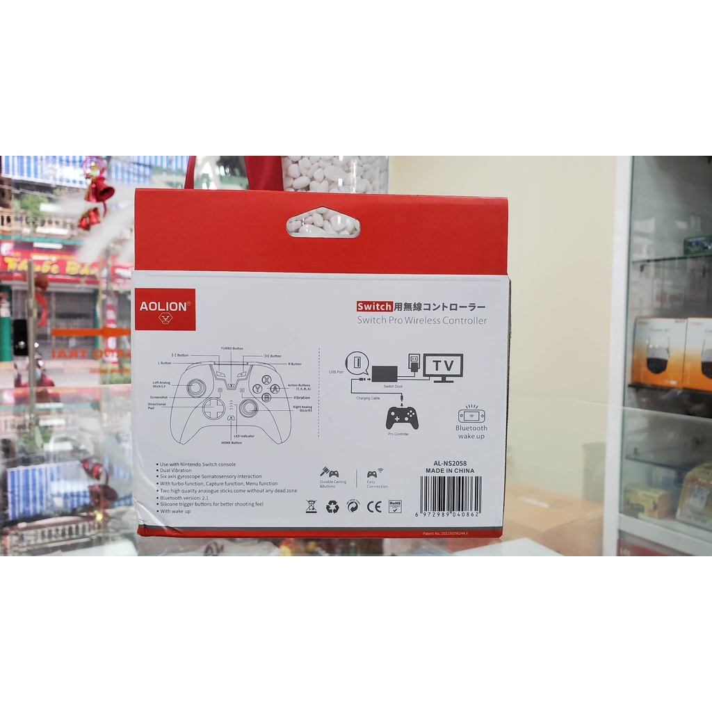 Tay cầm chơi game không dây AOLION AL-NS2058 màu trắng - Bảo hành 03 tháng