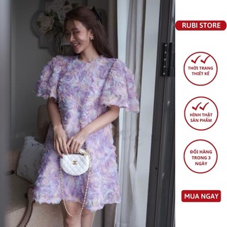 V274 - Đầm thiết kế RUBI STORE ren 3d hoa nổi cao cấp dáng rộng siêu sang