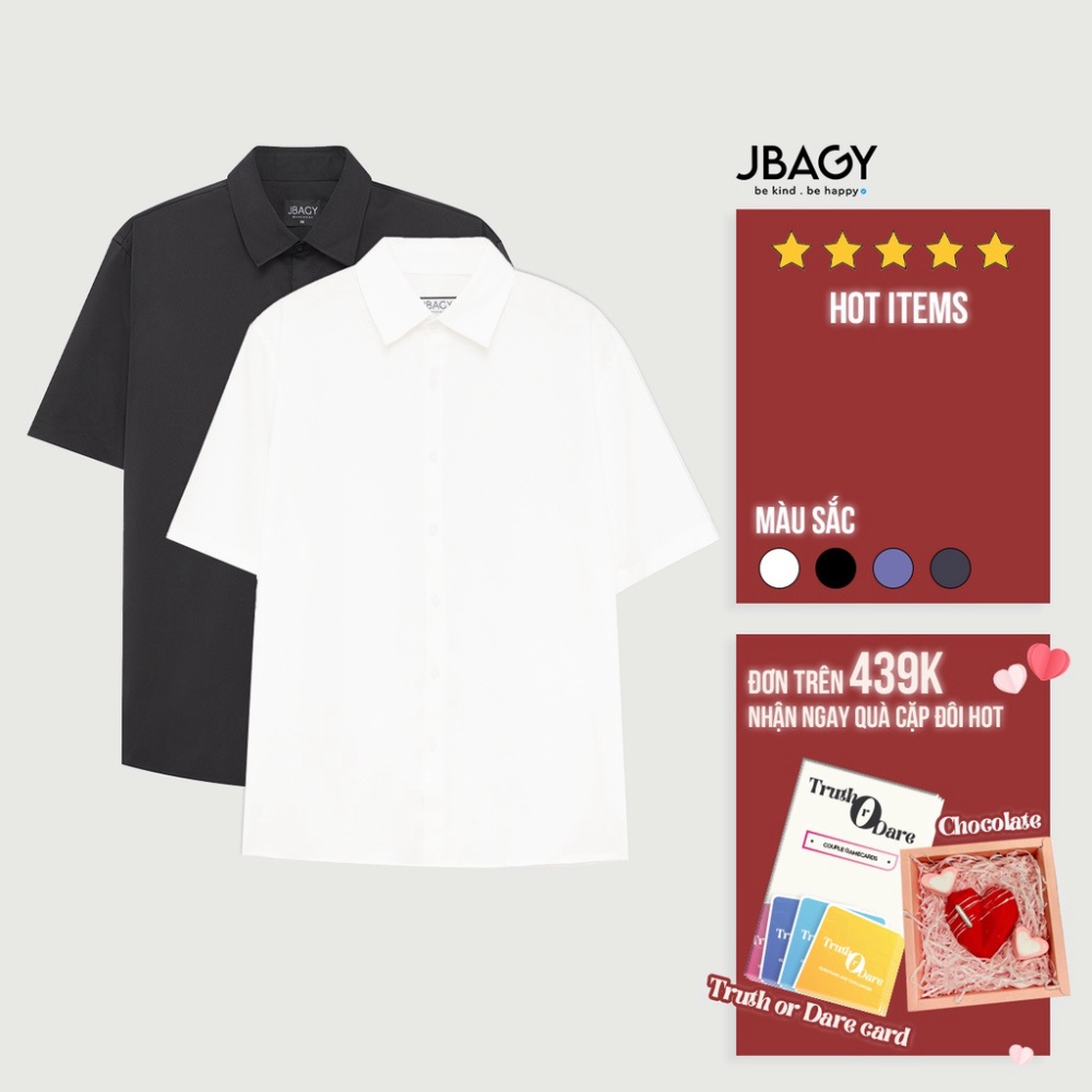 Combo 2 áo sơ mi form rộng unisex tay lỡ, Áo sơ mi tay lỡ chất liệu lụa hàn thương hiệu JBAGY - JS02 - Hàng mới về