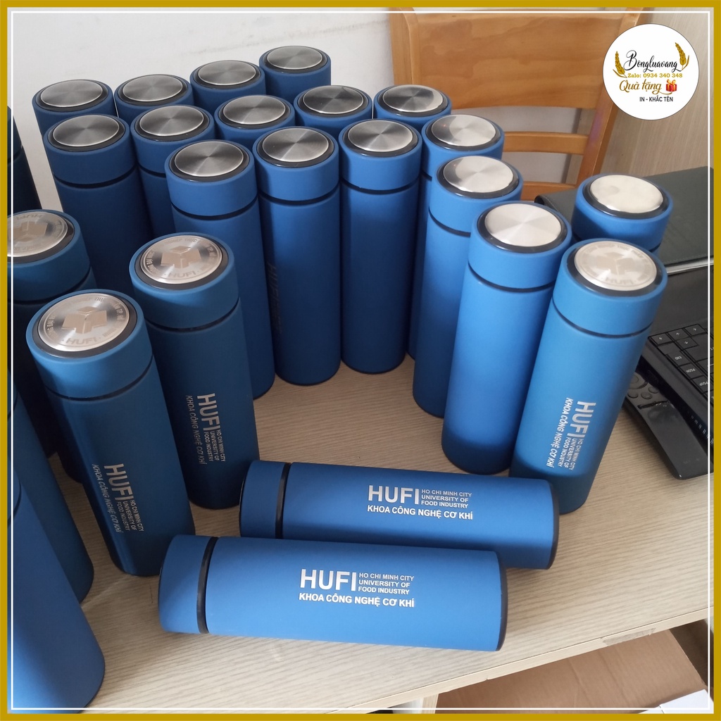 Bình giữ nhiệt inox khắc tên giá rẻ. Dịch vụ khắc laser logo, nội dung theo yêu cầu tốt nhất hiện nay