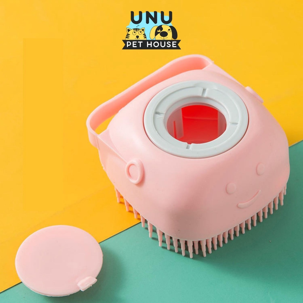Bàn chải tắm chó mèo sillicon tạo bọt giúp thú cưng tắm sạch và tiện dụng - UNU Pet House