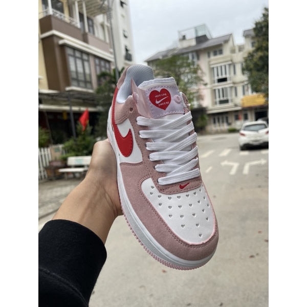 GIÀY SNEAKER AF1 ĐỎ HÔNG LOVE FULL BOX