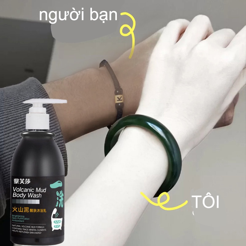 Sữa tắm ủ trắng bùn non tro núi lửa Sữa tắm trắng da toàn thân Tẩy tế bào chết làm trắng nhanh Giúp Dưỡng Ẩm Sáng 250ml