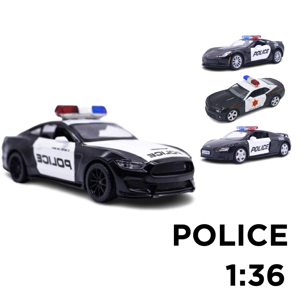 Tổng Hợp Xe Mô Hình Ô tô Siêu Xe Police Các Hãng Đúc Bằng Kim Loại Tỉ Lệ 1:36 Chạy Cót, Mở Cửa Được