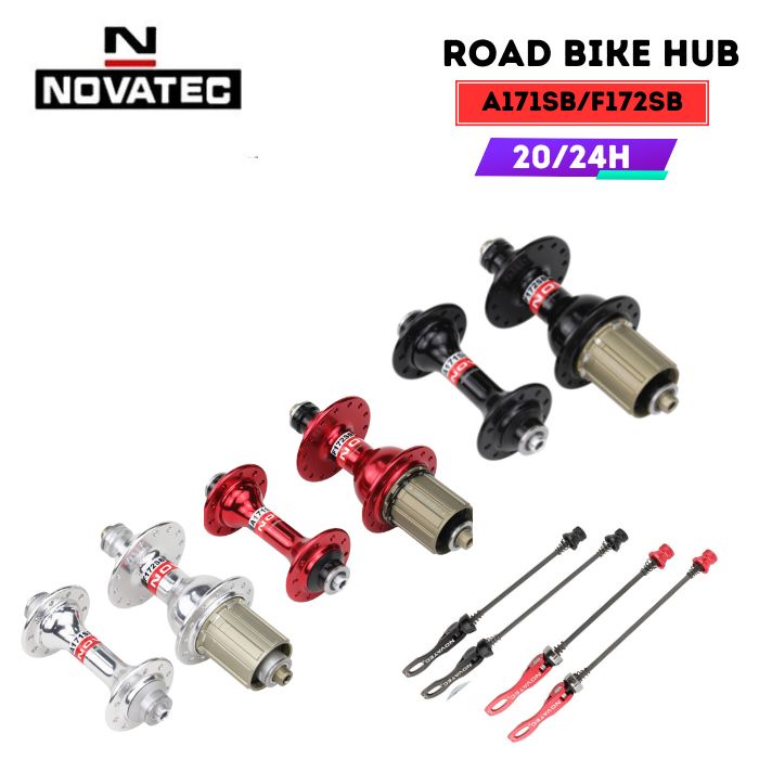 Hub Xe Đạp NOVATEC A171SB/F172SB 20/24 Lỗ 4 Vòng Bi Tương Thích Líp  8-9-10-11-12 Tốc Độ Dành Cho Xe Road