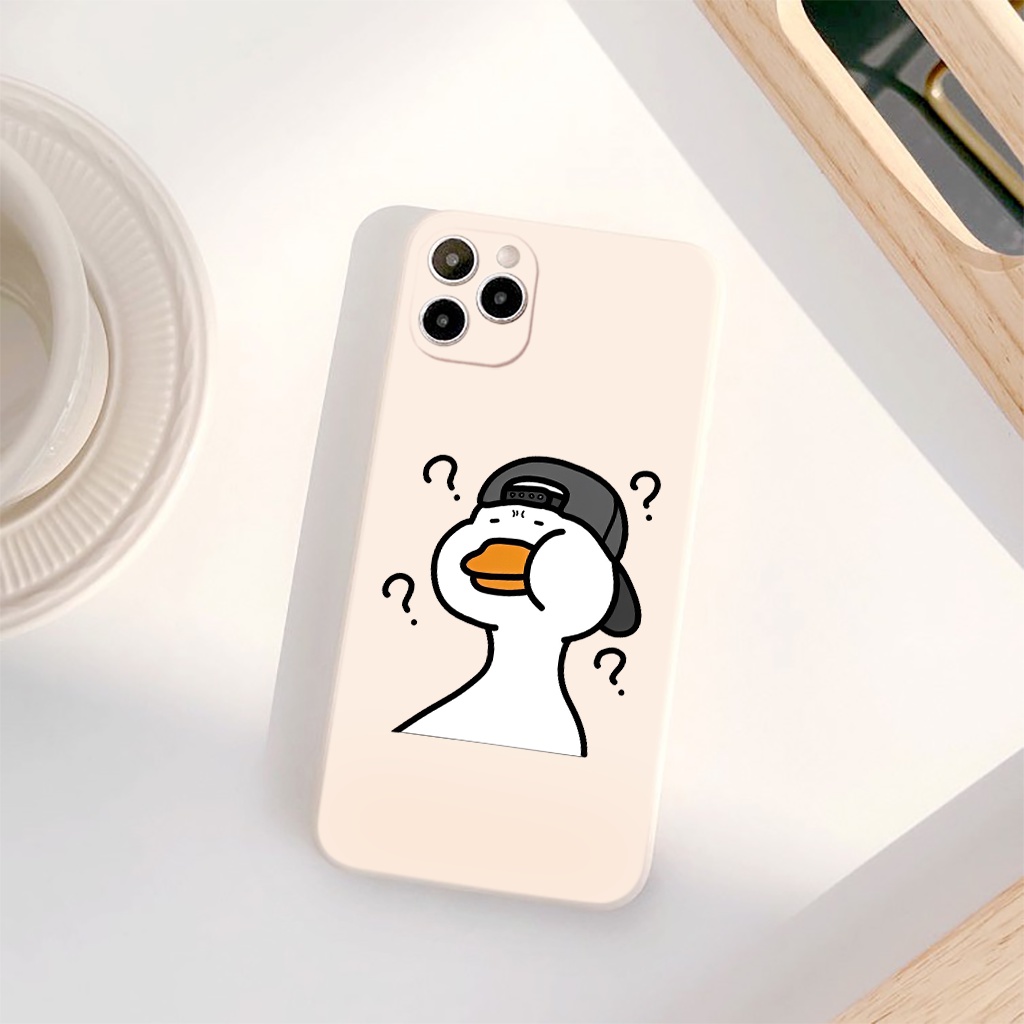 Ốp chống sốc iphone Vịt béo hoang mang hài hước bảo vệ camera cho ip 6/6s/7/8/X/XS/11/12/13/14 Pro Plus Max e5015
