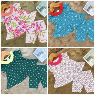 7-18kg bộ thun cotton tay ngắn quần lửng giá rẻ cho bé gái (064)