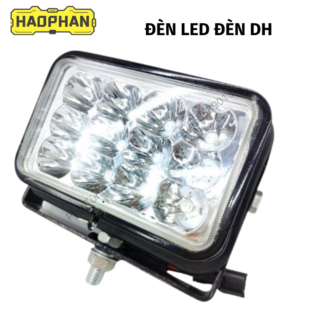Đèn Led, Đèn DH Led, đèn pha siêu sáng điện áp 12-24V công suất 36W, sử dụng cho máy xúc máy công trình, chống nước tốt