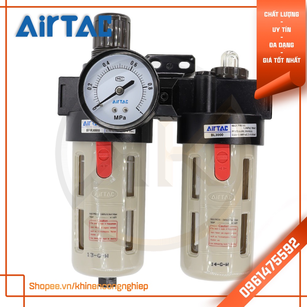 Bộ Lọc Đôi Khí Nén AirTAC BFC3000 (ren 17mm)