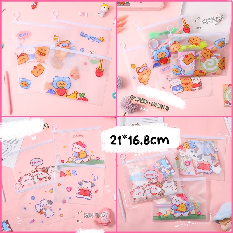 Túi Zip khoá kéo đựng bút, mỹ phẩm, đồ dùng học tập - PK006