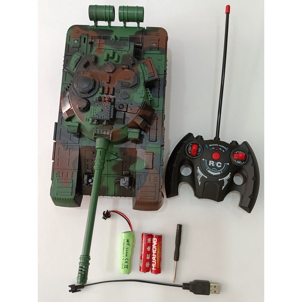 Xe Tăng Điều Khiển Từ Xa Cỡ Lớn Có Âm Thanh - Ánh Sáng Siêu Đẹp Cho Bé Tặng Kèm Pin Và Sạc