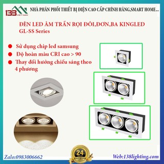 Đèn led âm trần hộp đôi, đơn , ba chiếu rọi Kingled TOPAZ