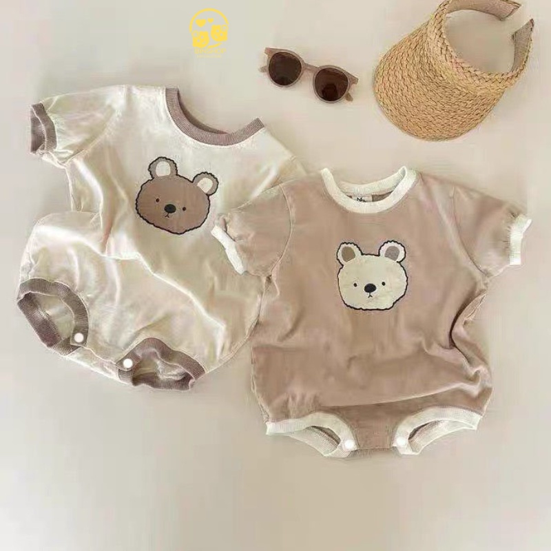 [Thun lạnh] Bộ body chip bé gái bé trai sơ sinh chất mềm mịn thoáng mát bodysuit cho bé hình Gấu quần áo sơ sinh 0-12M